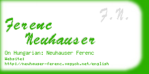 ferenc neuhauser business card